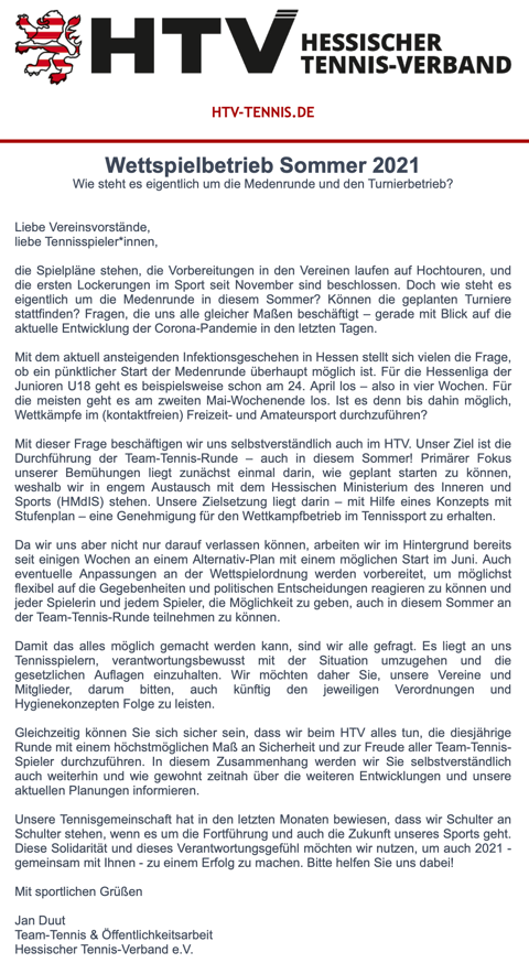 HTV_Wettspielbetrieb Sommer 2021